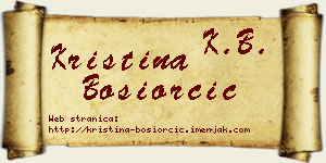 Kristina Bosiorčić vizit kartica